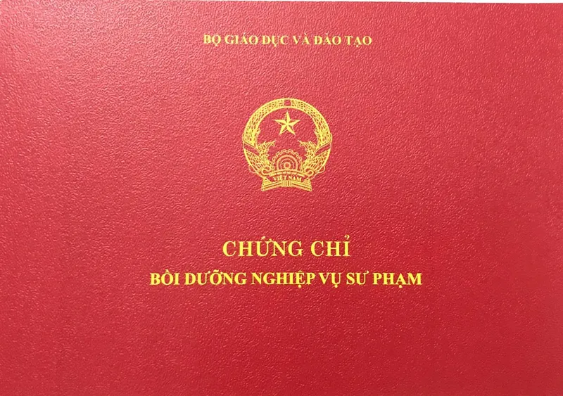 Chứng chỉ bồi dưỡng nghiệp vụ sư phạm của Bộ Giáo dục và Đào tạo