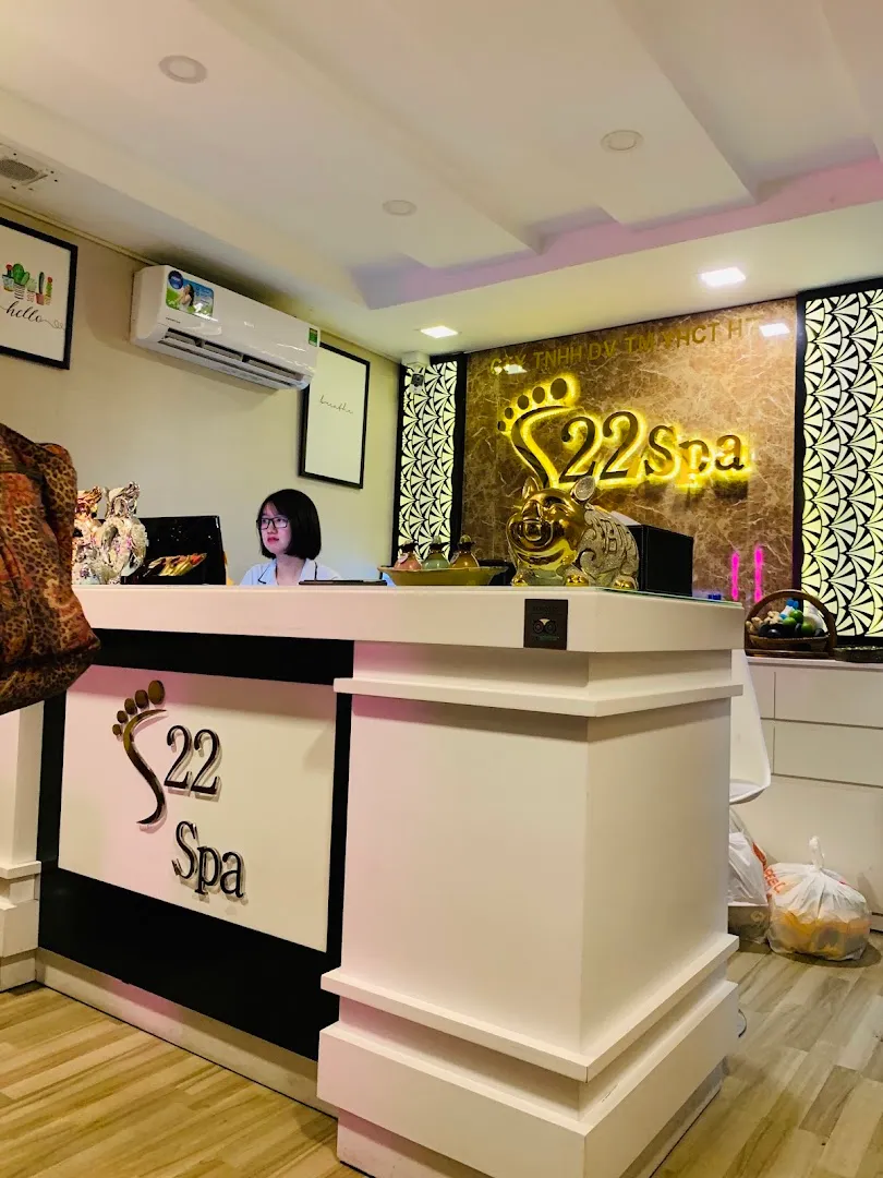 Quầy lễ tân và không gian đón tiếp của 22Spa.